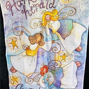 Angel Banner garden Flag 40 x 22. Hark the herald angles sing.